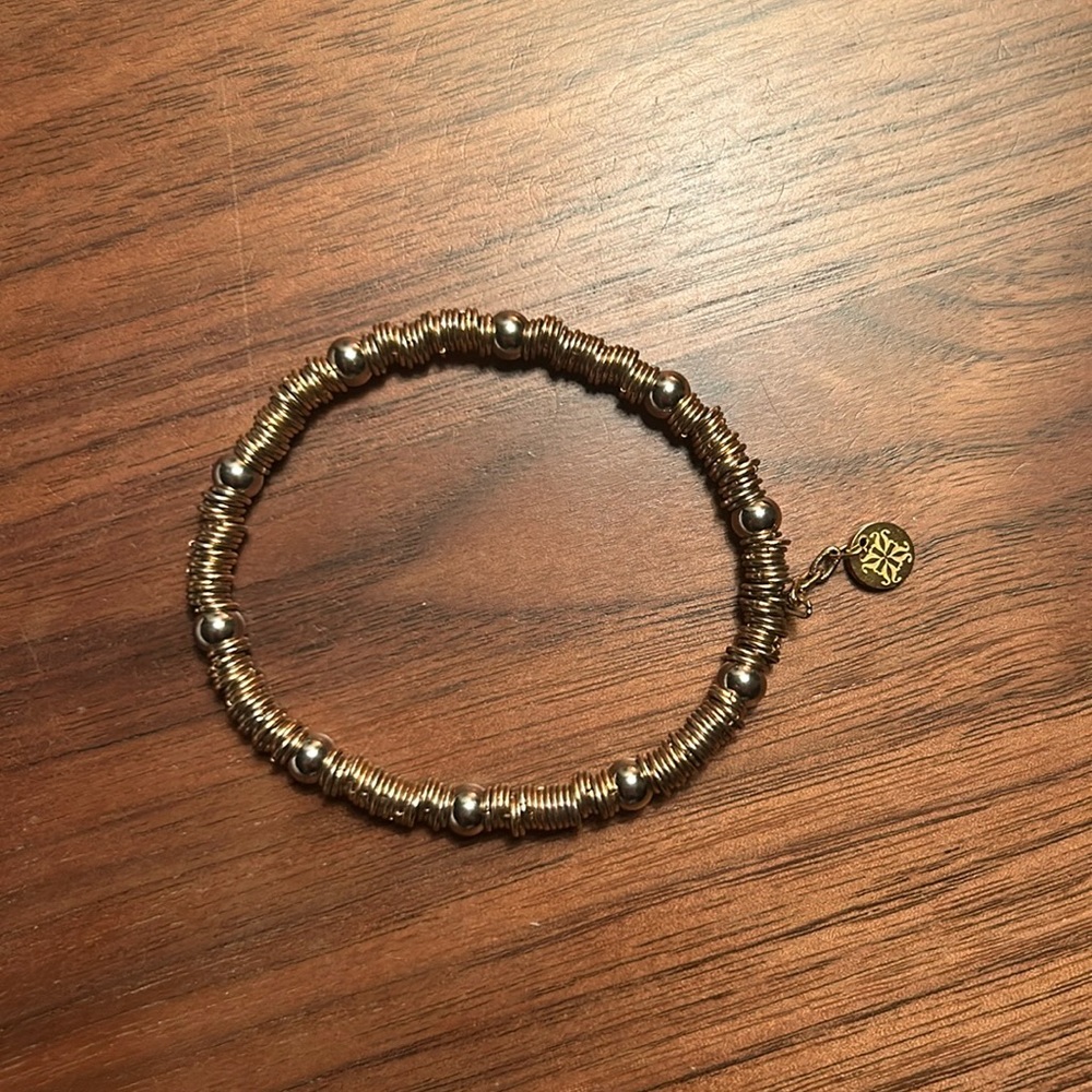 Rustic cuff gold bracelet